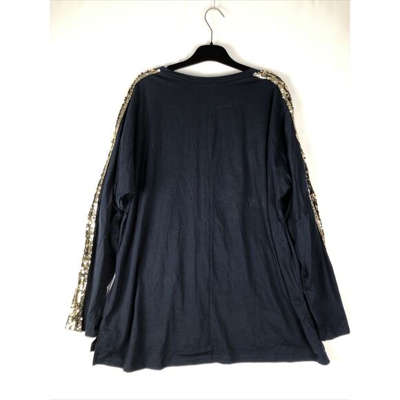 Yoins Yours Inspiration open shoulder with gold sequin striped Longsleeves - Picture 6 of 10
